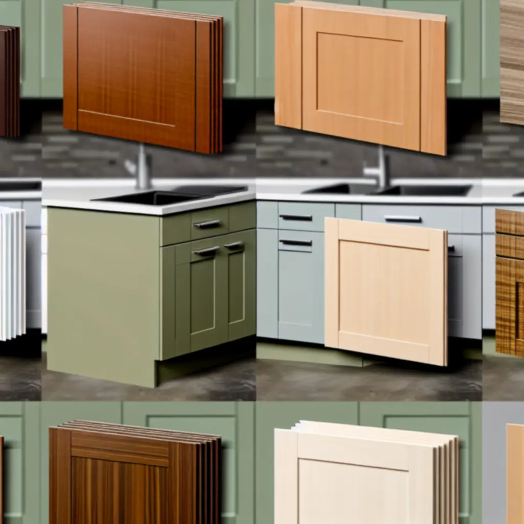 Różne warianty frontów i wykończeń mebli kuchennych