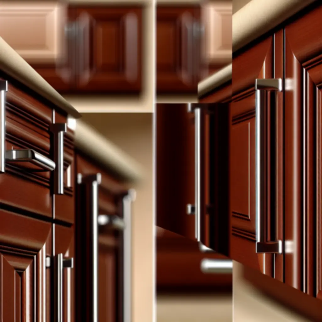 Detal szafki kuchennej Kitchen Furnio z widocznymi frontami i uchwytami