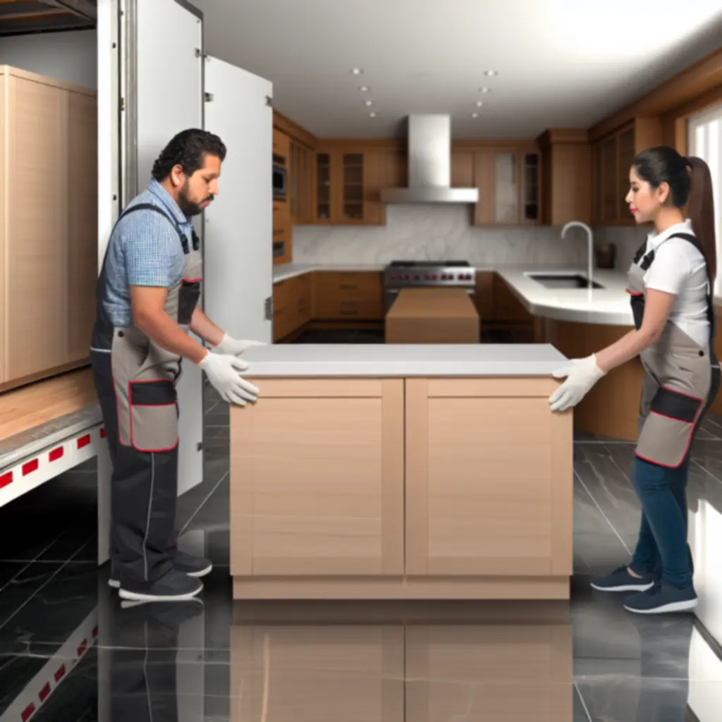 Profesjonalna ekipa wnosząca i ustawiająca meble kuchenne Kitchen Furnio