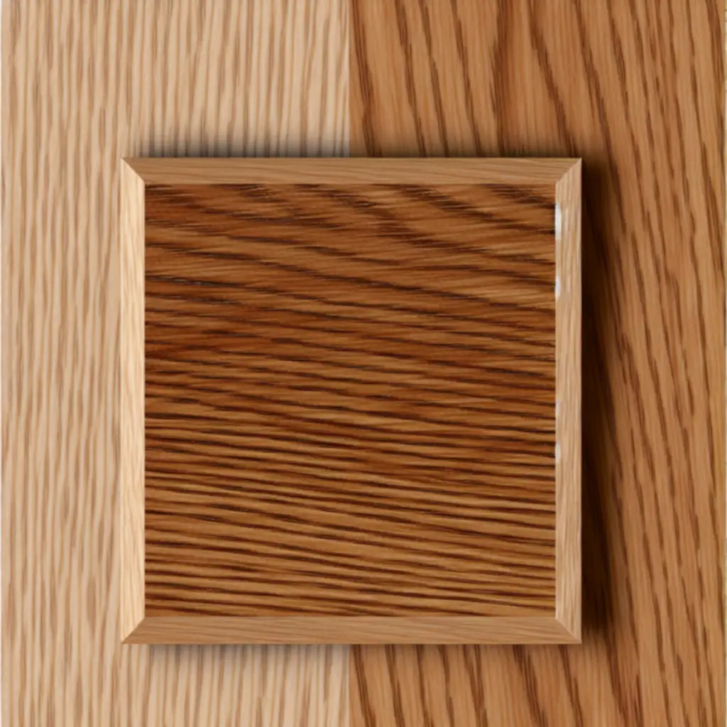 Zbliżenie na naturalne drewno wykorzystywane w frontach i blatach kuchennych