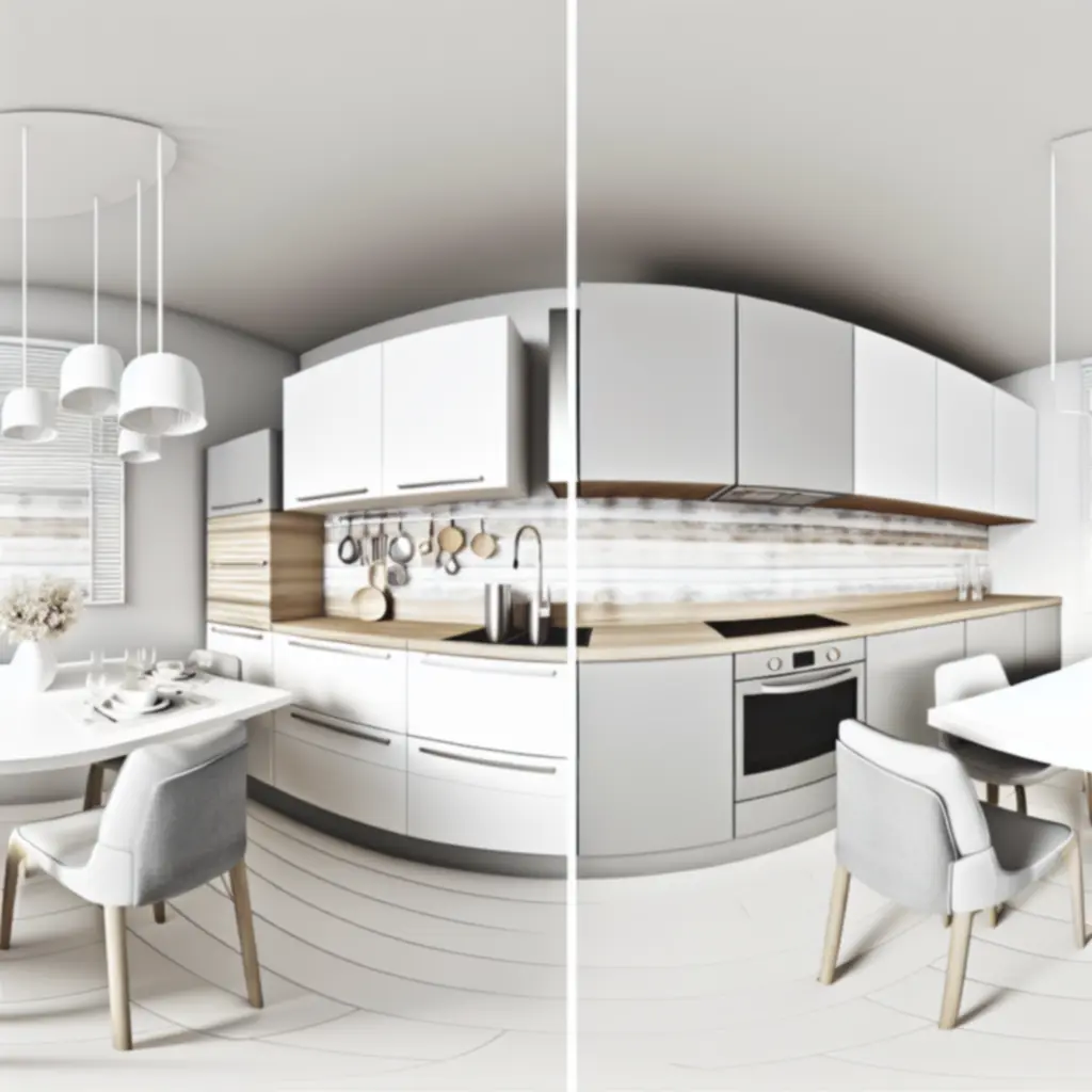 Kompletny zestaw kuchenny w nowoczesnej aranżacji